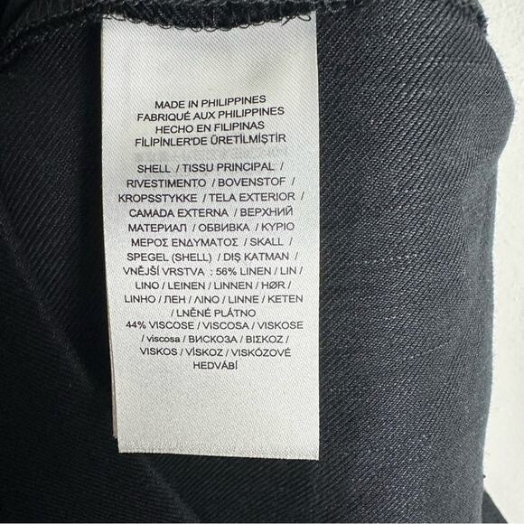 New Ralph Lauren Black Trouser Pants Wide Leg Linen Pleated Front Pockets 12 - Picture 12 of 15